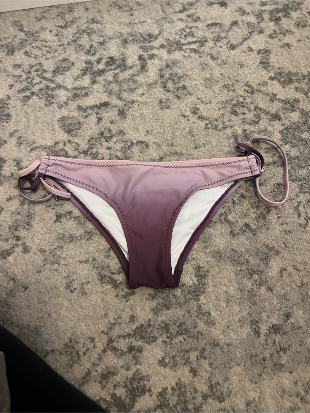 Material Girl Ombre Lilac to Plum Side Tie Bikini Bottom